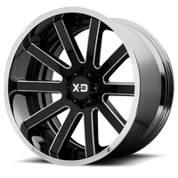 XD Series Heist 22x10" 5x127mm 72.6mm CB -18mm Gloss Black Milled Center-Chrome Lip