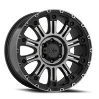 XD Series Hoss II 20x9" 5x127mm 72.6mm CB -12mm Satin Black Machined-Gray Tint