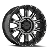 XD Series Hoss II 17x9" 6x139.7mm 106.25mm CB -12mm Satin Black Machined-Gray Tint