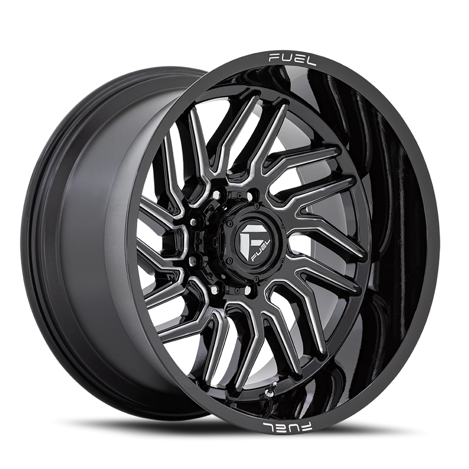 Fuel Hurricane 22x12" 5x127mm 71.5mm CB -44mm Gloss Black Milled