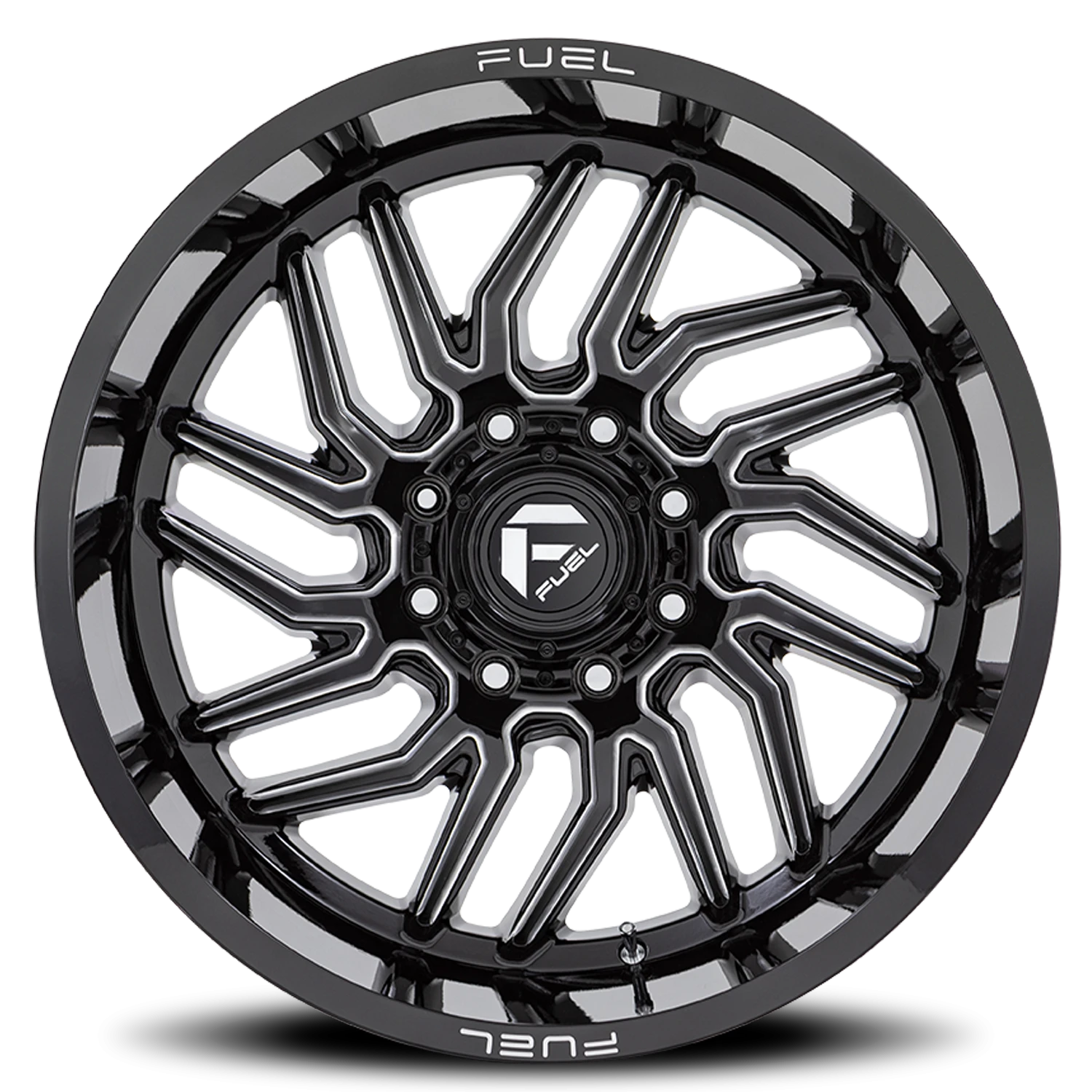 Fuel Hurricane 22x12" 5x127mm 71.5mm CB -44mm Gloss Black Milled