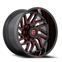 Fuel Hurricane 24x12 -44 5x127mm 71.5mm Gloss Black Red Milled