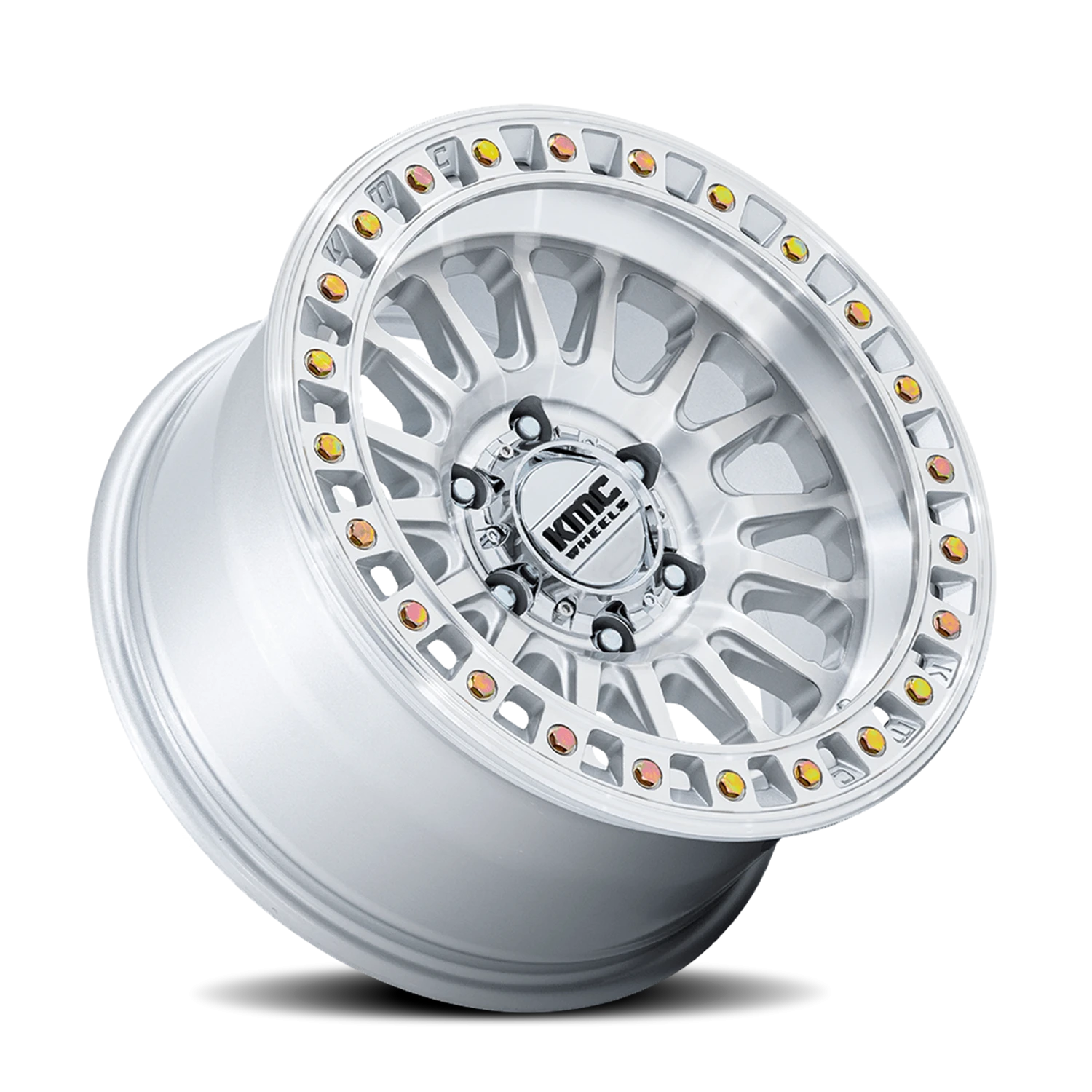 KMC IMS 17x8.5" 6x139.7mm 106.1mm CB -10mm Gloss Silver Machined Face