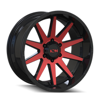 Ion 143 Gloss Black Red Machined 20x9 8x170 18mm 125.2mm