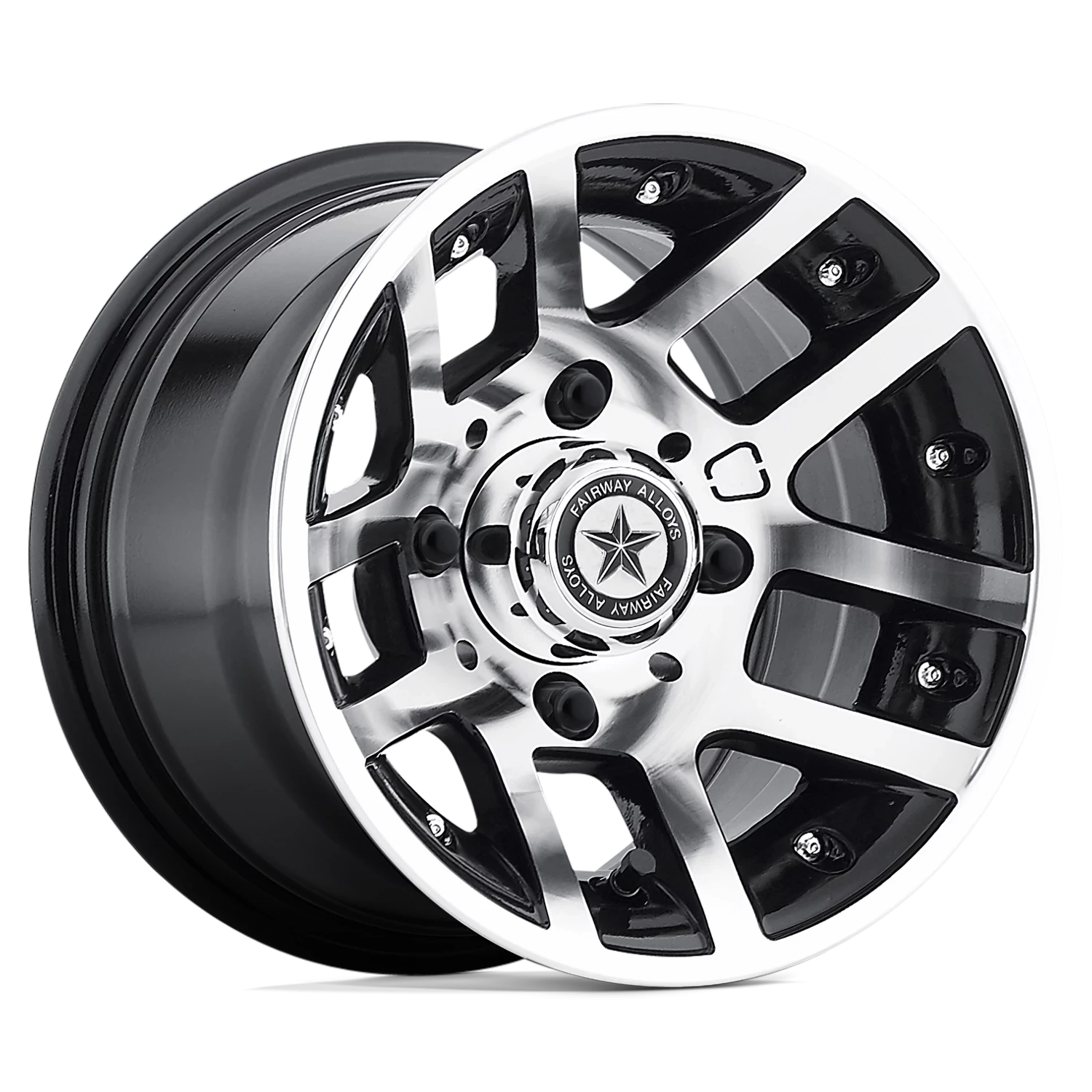 Fairway Alloys Illusion 10x7" 4x101.6mm 70.7mm CB -25mm Gloss Black Machined