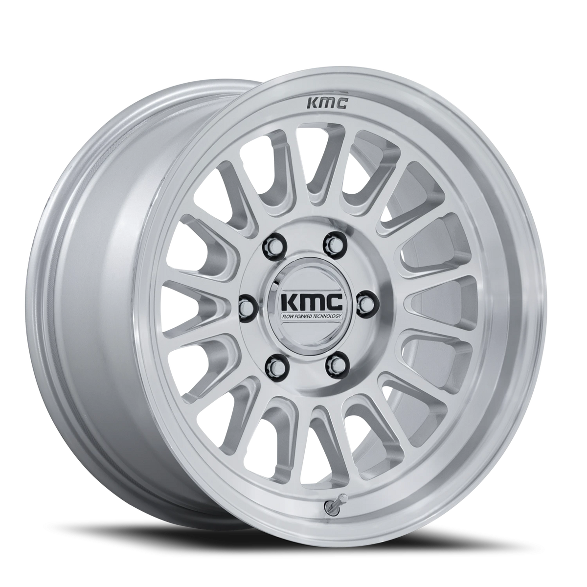 KMC Impact FFT 17x8.5 +0 5x127mm 71.5mm Gloss Silver Machined Face