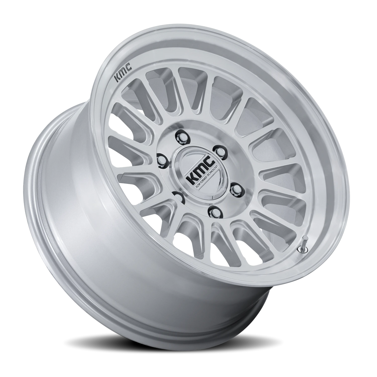 KMC Impact FFT 17x8.5 +0 5x127mm 71.5mm Gloss Silver Machined Face
