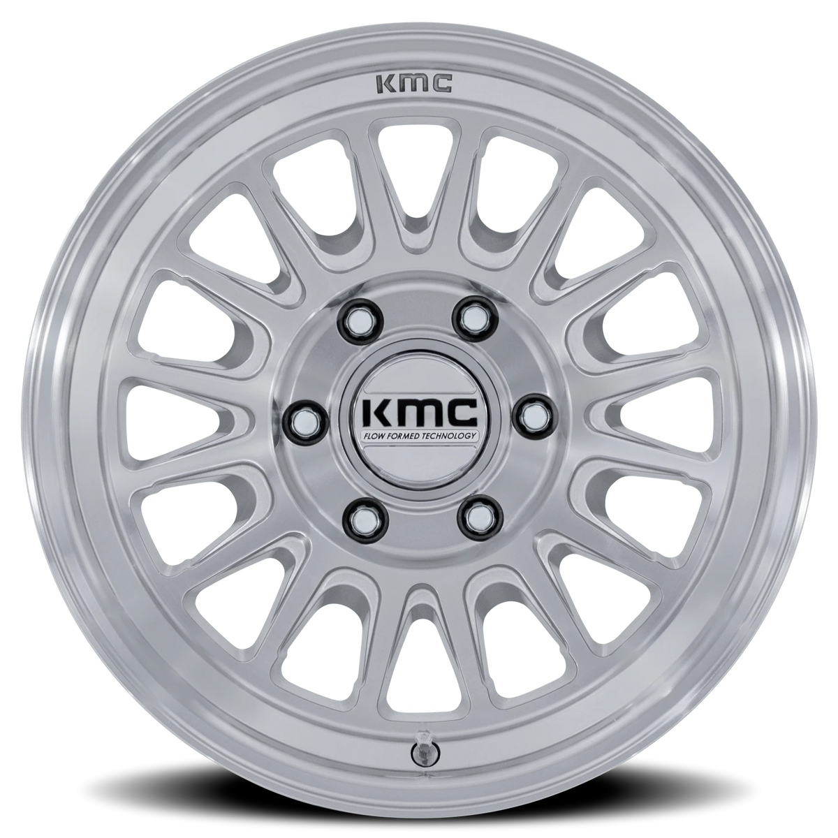 KMC Impact FFT 17x8.5 +0 5x127mm 71.5mm Gloss Silver Machined Face