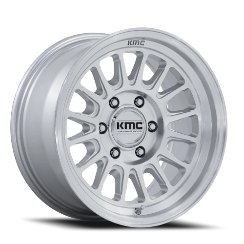 KMC Impact FFT 18x9 +18 8x165.1mm 125.1mm Gloss Silver Machined Face
