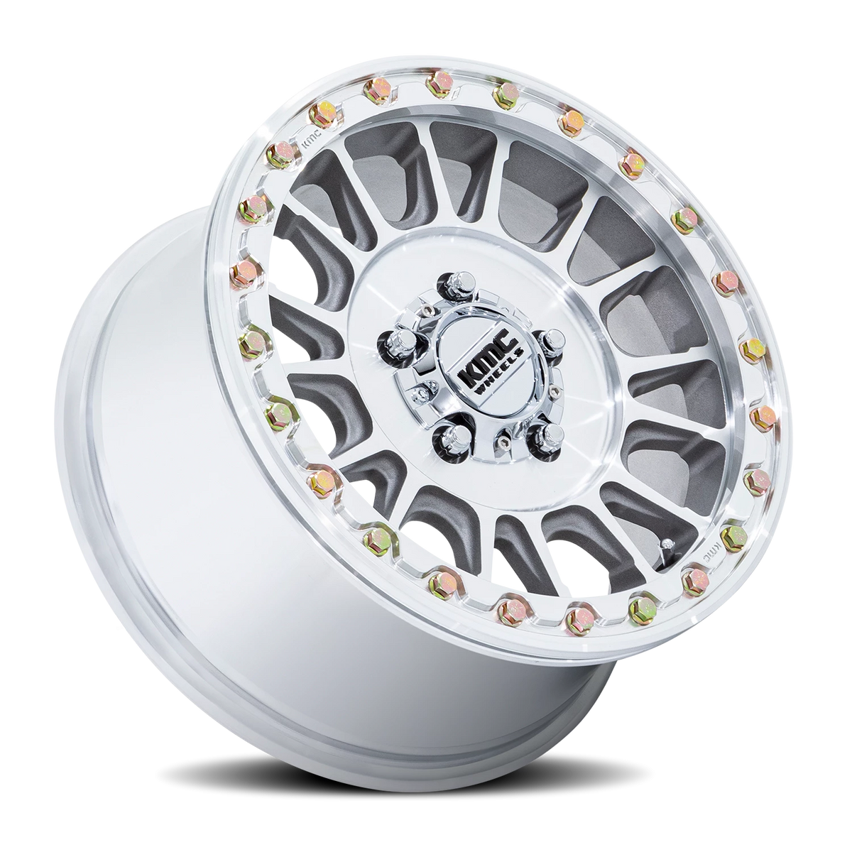KMC Impact UTV Beadlock 15x8 +0 4x136mm 96mm Machined Silver