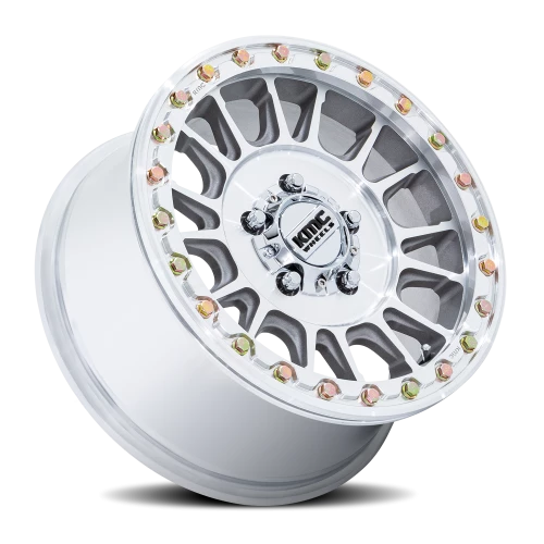 KMC Impact UTV Beadlock 15x7" 5x114.3mm 72.56mm CB +10mm Machined Silver
