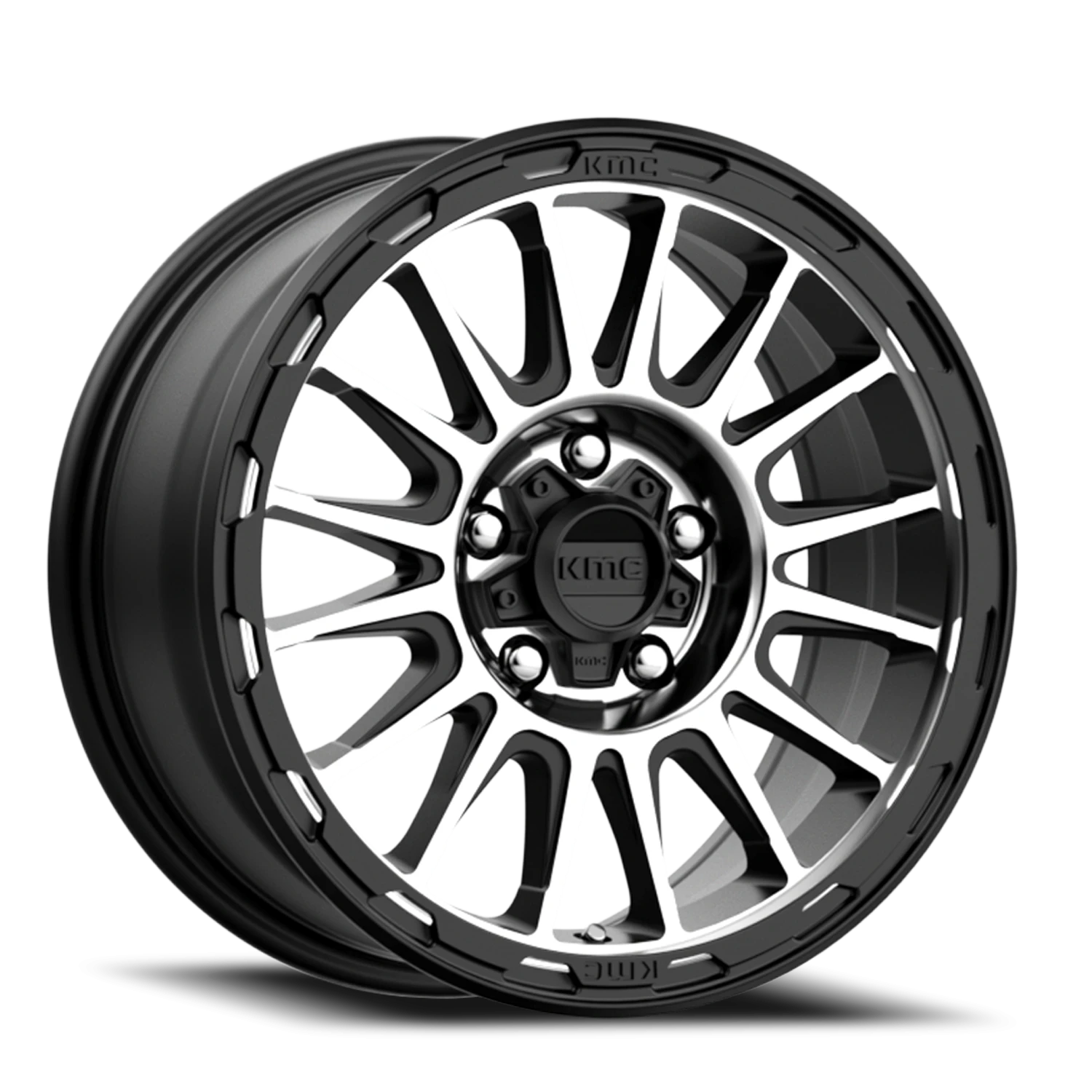 KMC Impact KM542 SMB 16x7 +30 5x114.3mm 72.56mm Satin Black Machined