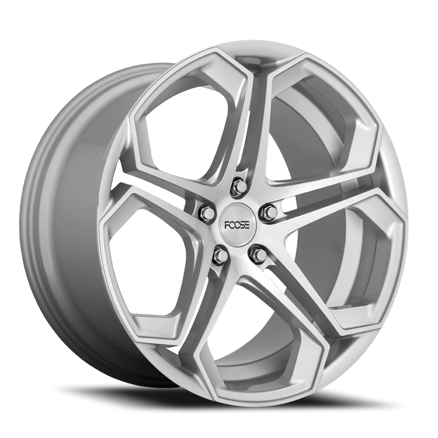 Foose Impala 20x10.5" 5x114.3mm 72.56mm CB +40mm Gloss Silver Machined