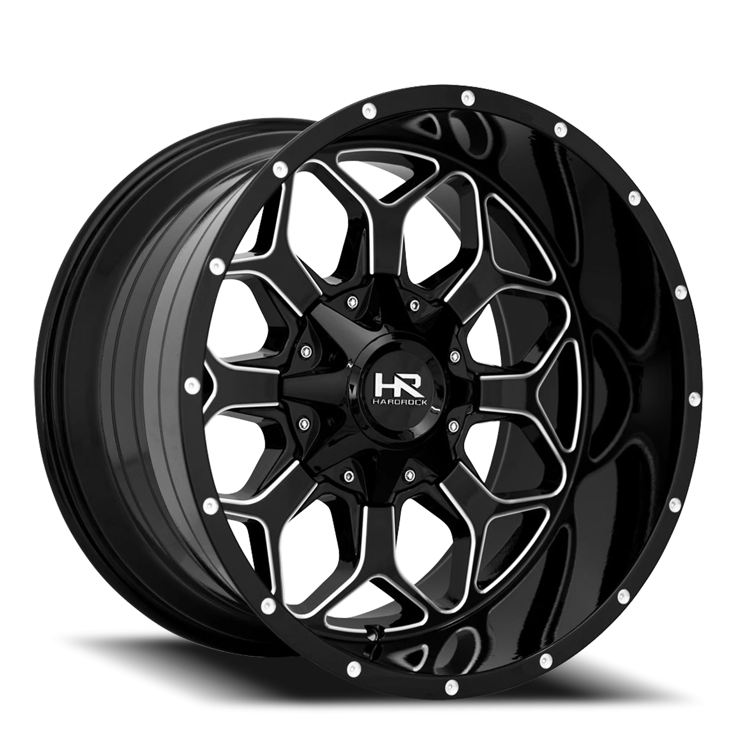 Hardrock Offroad Indestructible H712 20x10" 8x170mm 125.2mm CB -19mm Gloss Black Milled