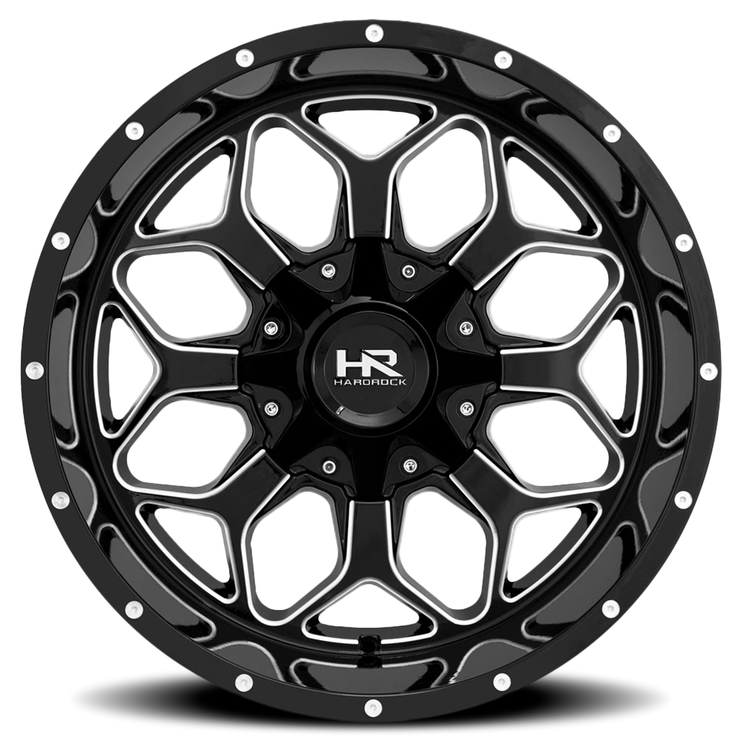 Hardrock Offroad Indestructible H712 20x10" 8x170mm 125.2mm CB -19mm Gloss Black Milled