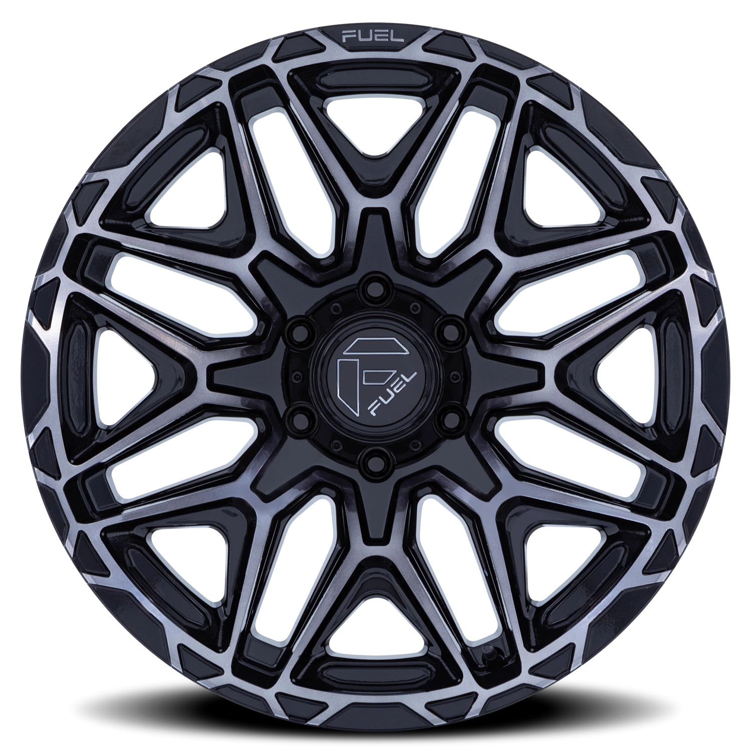 Fuel Injector 20x9" 6x135mm 87.1mm CB +20mm Gloss Black Machined Face-Dark Tint