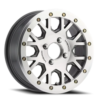 Vision GV8BL 15x6 +32 4x110mm 86mm Gunmetal Machined Face-Machined Ring-Gold Rivets