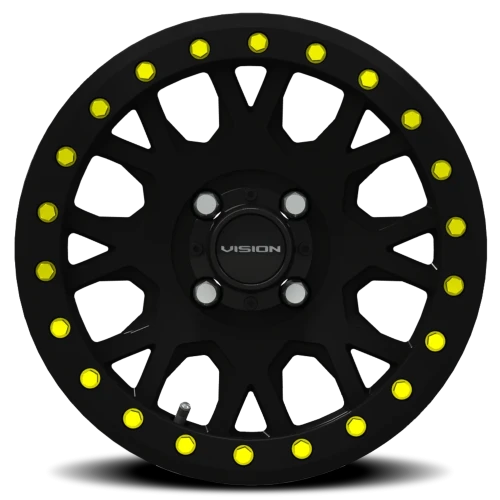 Vision GV8BL 15x6 +38 4x156mm 131.1mm Satin Black Gold Rivets