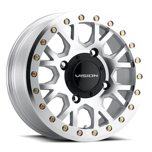 Vision GV8BL 15x6 +12 4x156mm 115mm Machined As-Cast Machined Gold Rivets