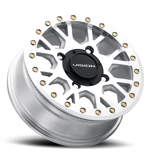 Vision GV8BL 15x6 +38 4x136mm 86mm Machined As-Cast Machined Gold Rivets