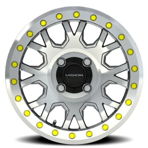 Vision GV8BL 15x6 +38 4x156mm 131.1mm Machined As-Cast Machined Gold Rivets