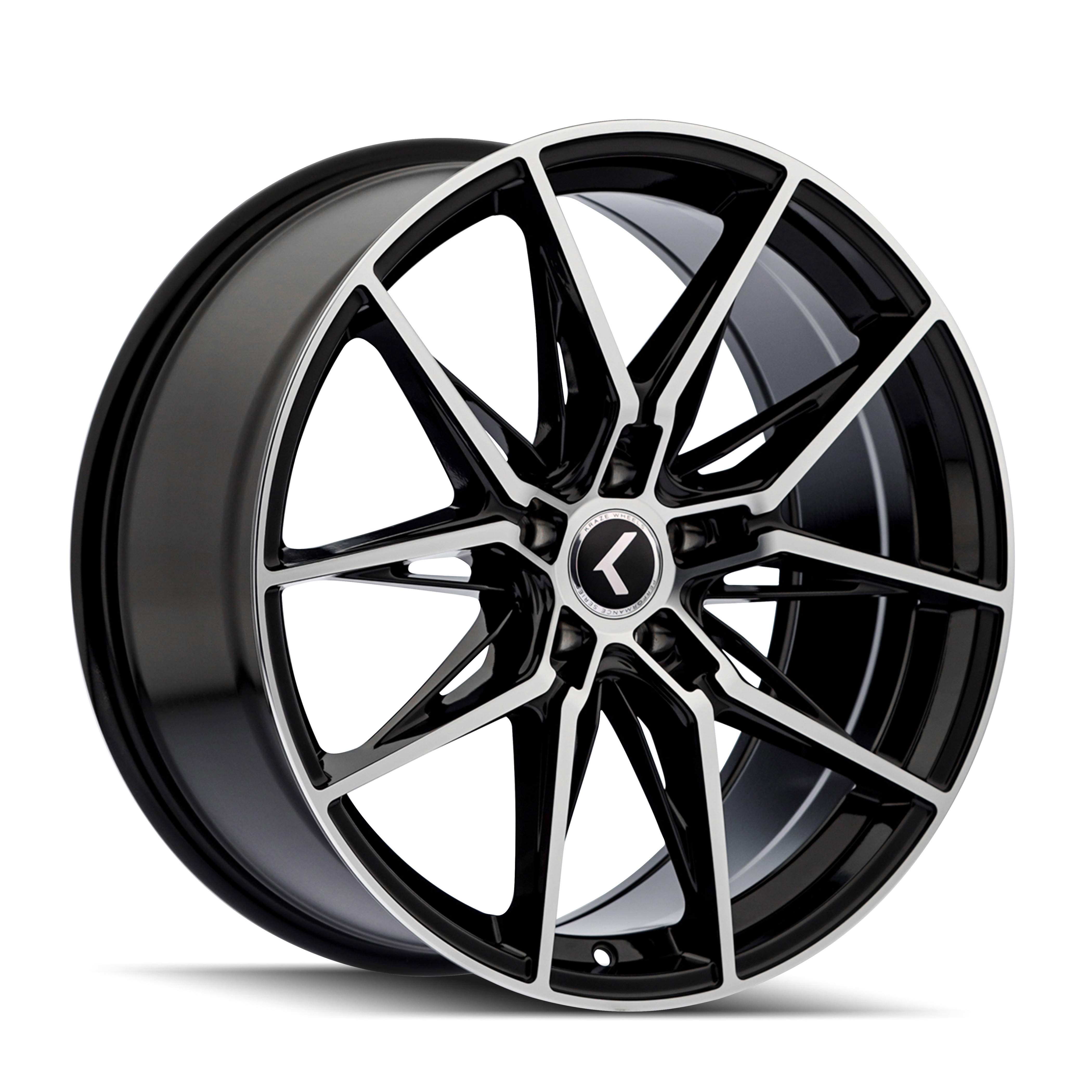 Kraze Evolve 22x9" 5x112mm 66.56mm CB +35mm Gloss Black Machined