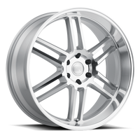 Black Rhino Katavi 22x10" 5x114.3mm 76.1mm CB +30mm Silver Mirror Cut Face-Mirror Cut Lip