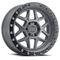 Black Rhino Kelso 18x9" 6x114.3mm 76.1mm CB +12mm Battleship Gray Black Lip Edge-Black Bolts