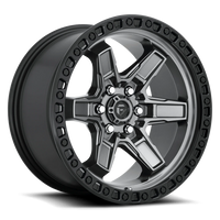 Fuel Kicker 17x9" 6x139.7mm 106.1mm CB +1mm Matte Gunmetal Black Bead Ring