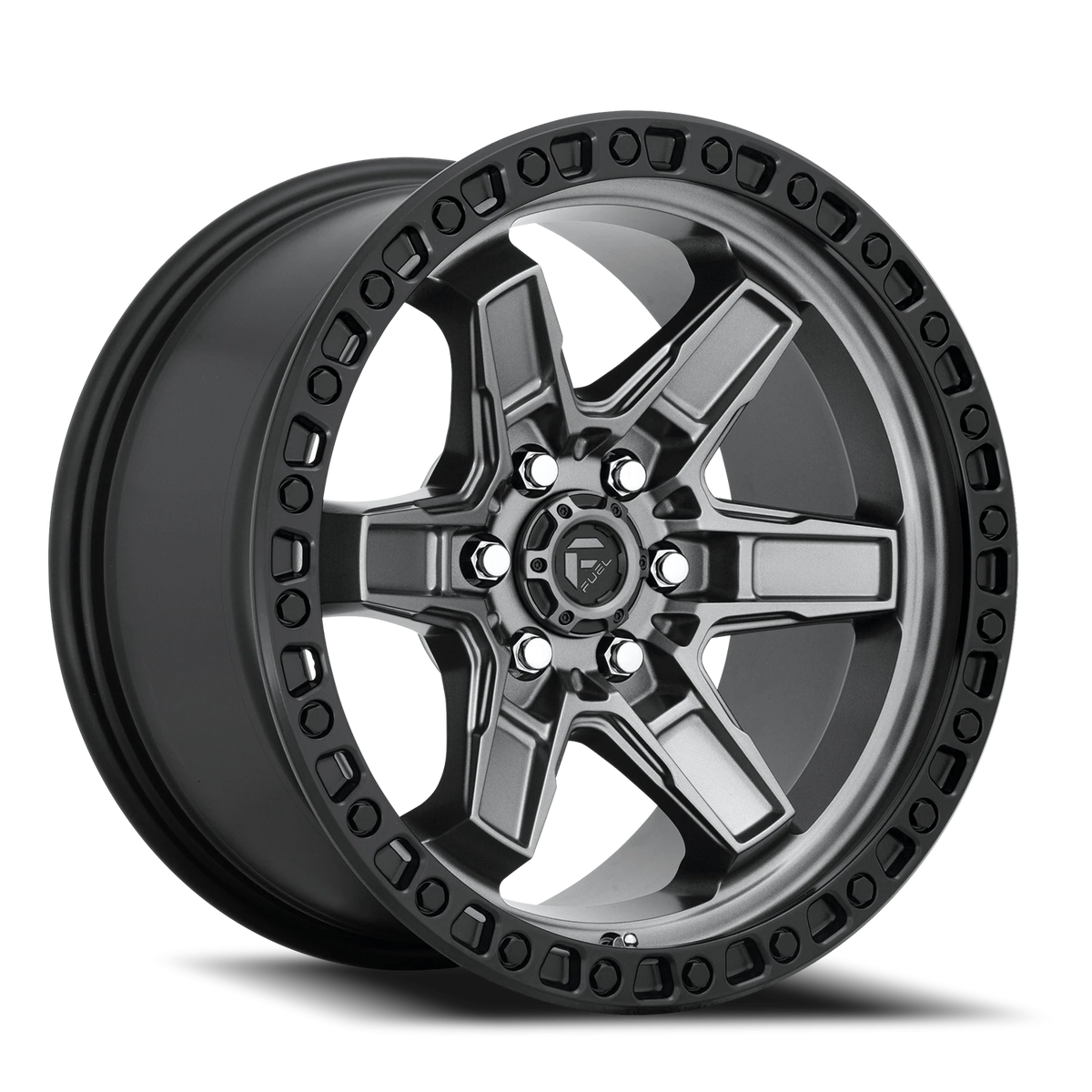 Fuel Kicker 17x9 -12 6x135mm 87.1mm Matte Gunmetal Black Bead Ring