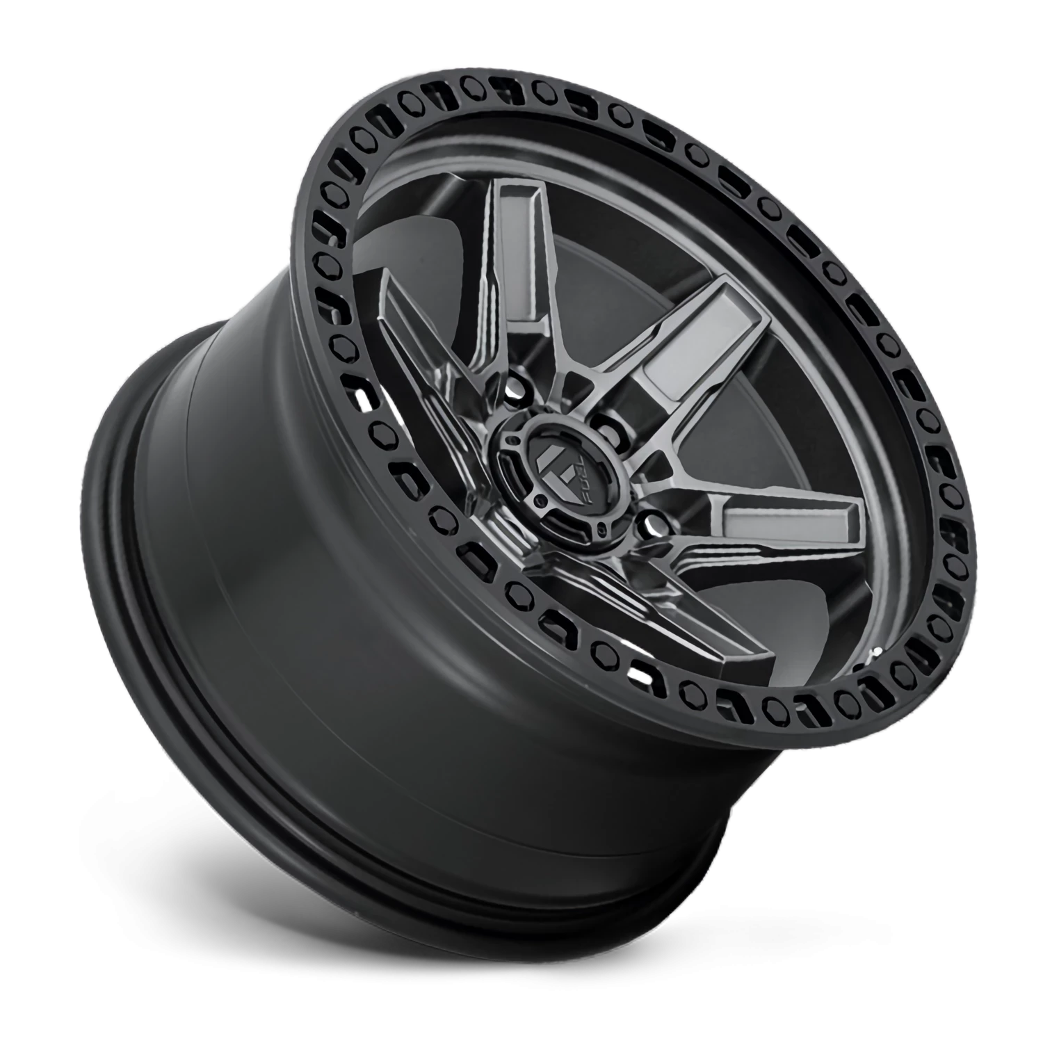 Fuel Kicker 17x9" 6x139.7mm 106.1mm CB -12mm Matte Gunmetal Black Bead Ring