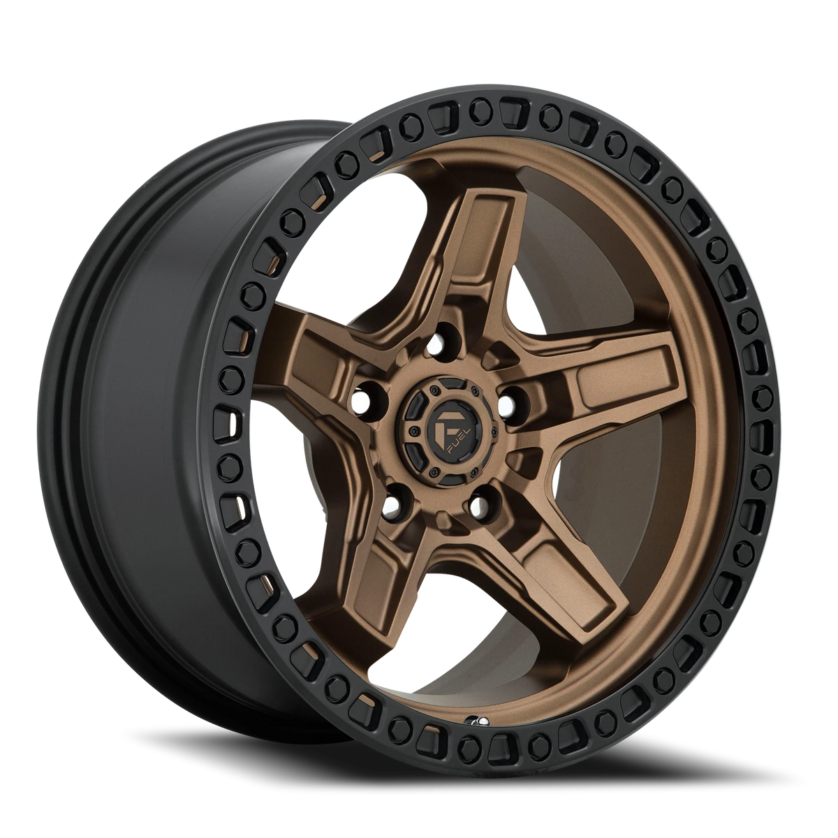 Fuel Kicker 17x9 -12 5x127mm 71.5mm Matte Bronze Black Bead Ring