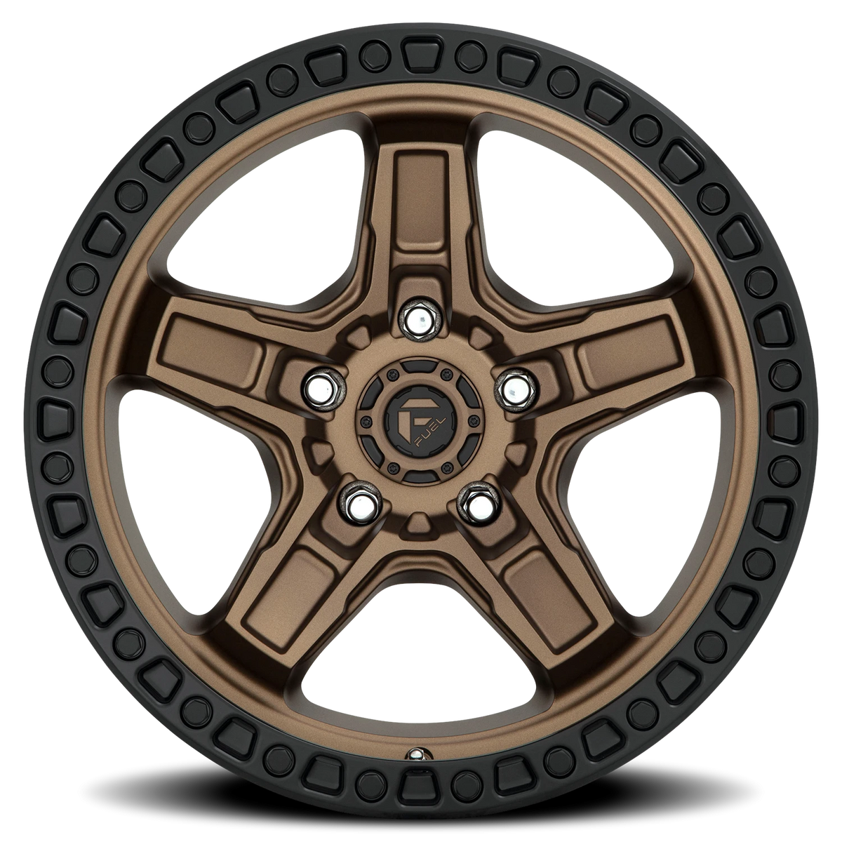 Fuel Kicker 17x9 -12 5x127mm 71.5mm Matte Bronze Black Bead Ring