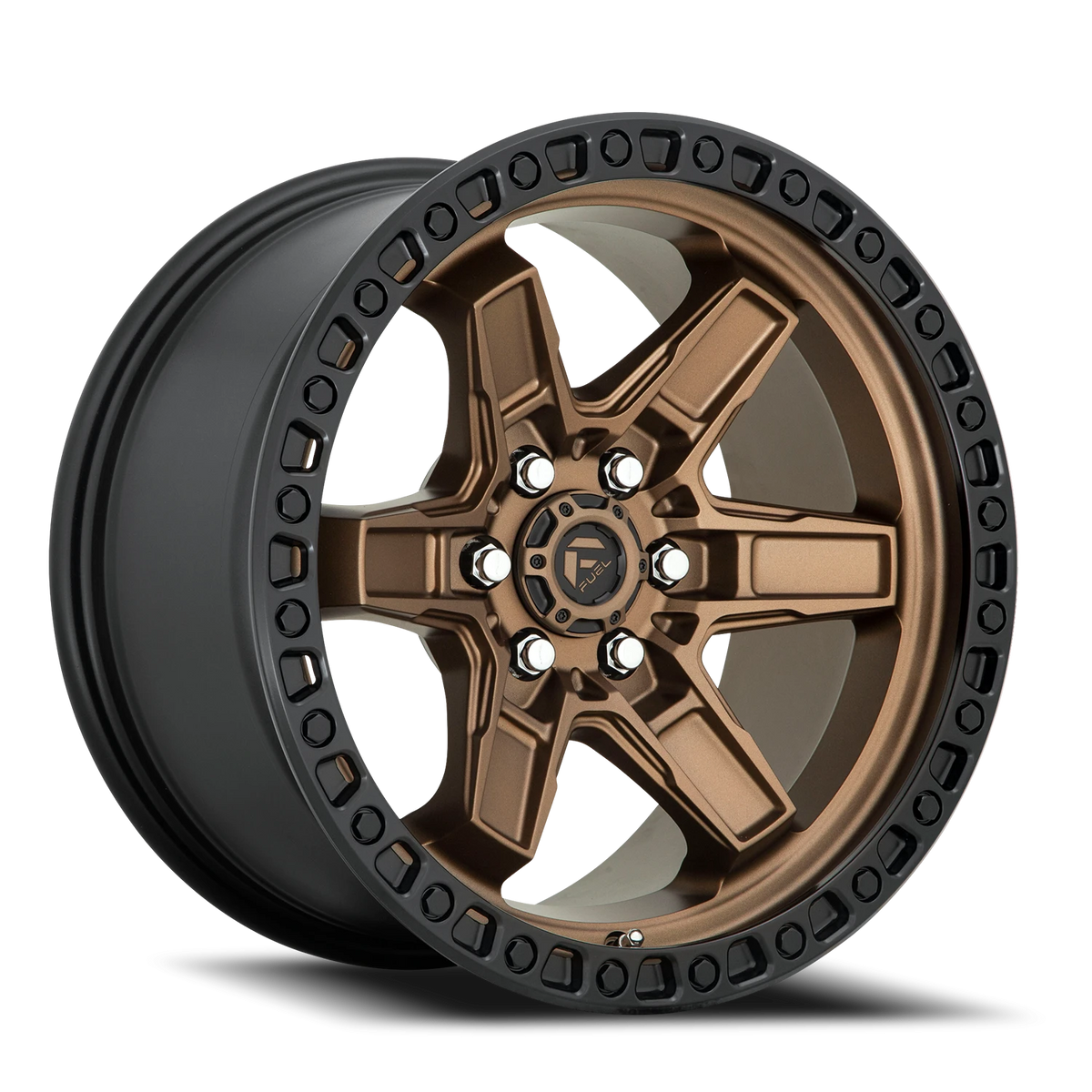 Fuel Kicker 17x9 +12 6x114.3mm 66.06mm Matte Bronze Black Bead Ring