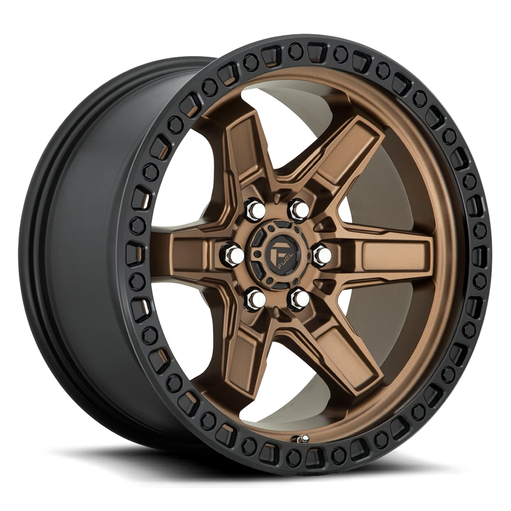 Fuel Kicker 17x9" 6x139.7mm 106.1mm CB -12mm Matte Bronze Black Bead Ring