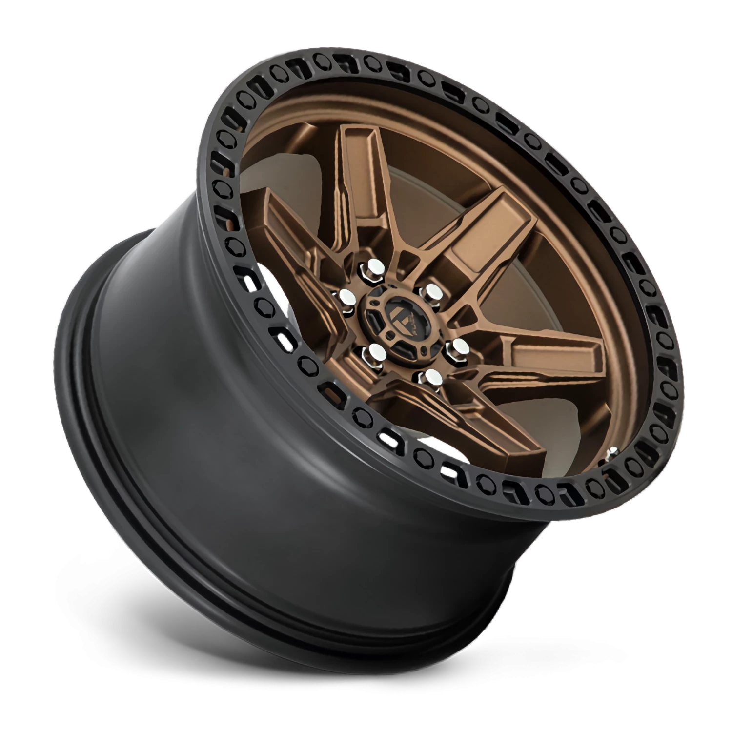 Fuel Kicker 17x9" 6x139.7mm 106.1mm CB -12mm Matte Bronze Black Bead Ring
