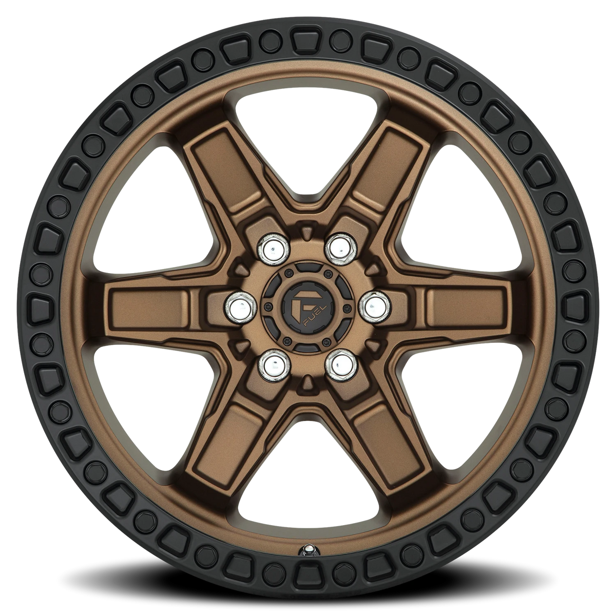 Fuel Kicker 17x9 +12 6x114.3mm 66.06mm Matte Bronze Black Bead Ring