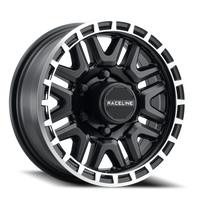 Raceline Krank Trailer 15x6" 6x139.7mm 107.95mm CB 0mm Black Machined Ring