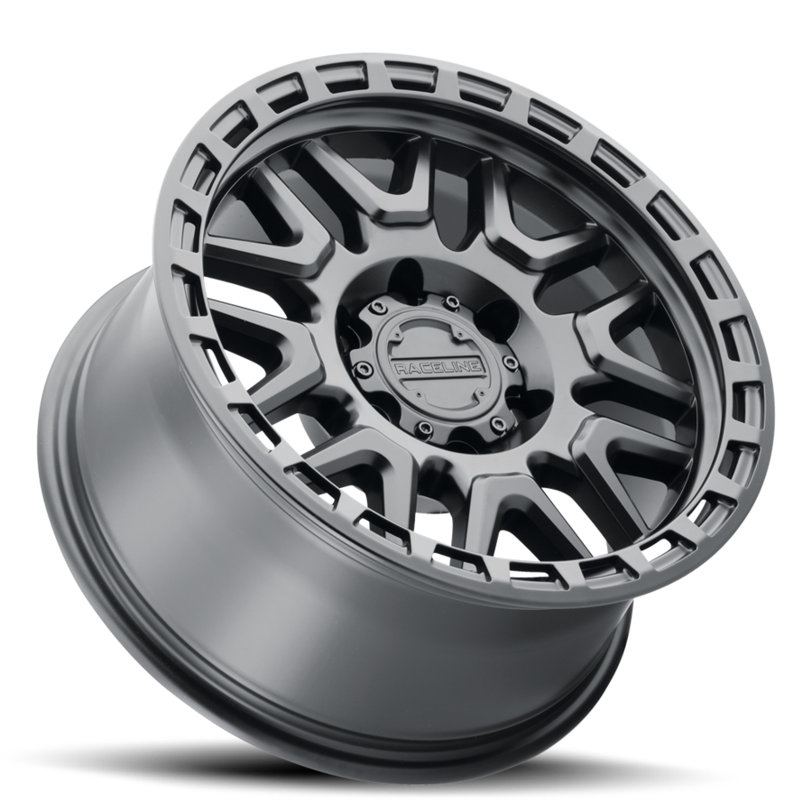 Raceline Krank 17x9" 8x165.1mm 125.2mm CB -12mm Satin Black