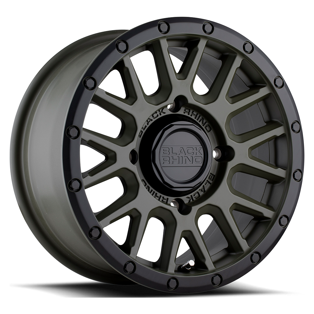 Black Rhino La Paz UTV 15x7" 4x110mm 80.2mm CB +36mm Olive Drab Green Black Lip Edge