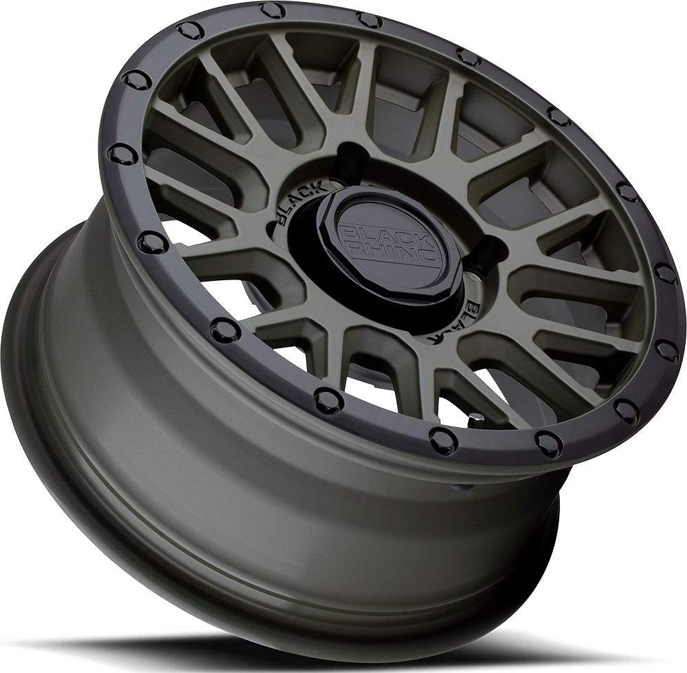Black Rhino La Paz UTV 15x7" 4x136mm 106mm CB +36mm Olive Drab Green Black Lip Edge