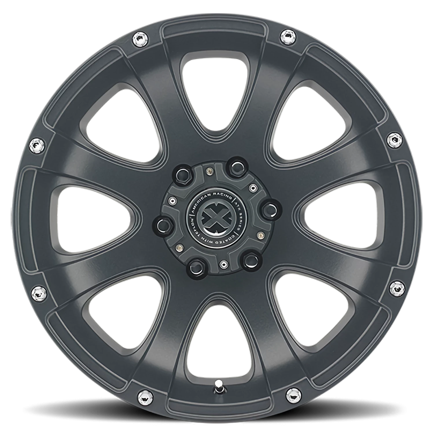 ATX Ledge 20x8.5" 6x139.7mm 106.25mm CB +35mm Textured Cast Iron Black