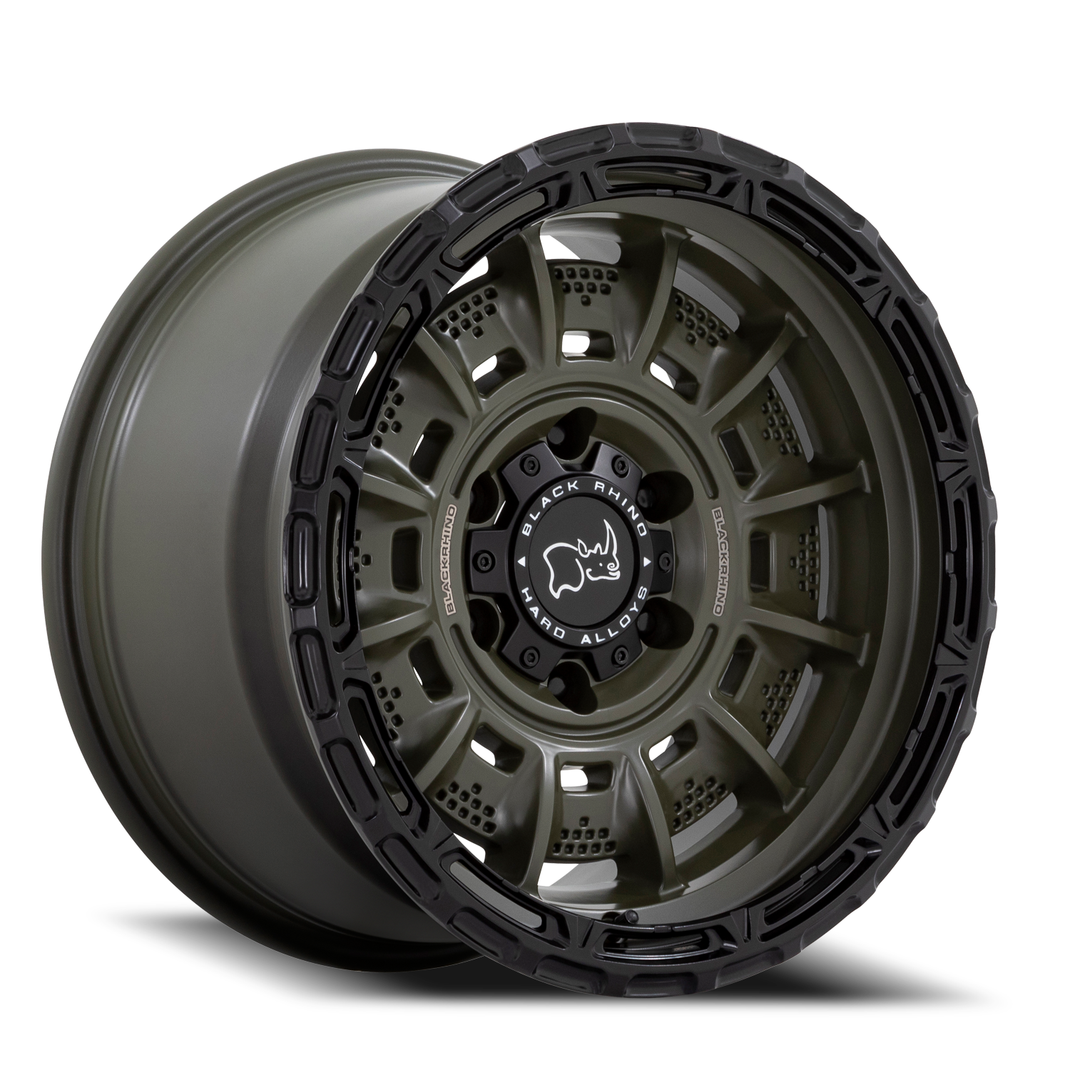 Black Rhino Legion 20x10" 5x127mm 71.5mm CB -18mm Olive Drab Green Black Lip