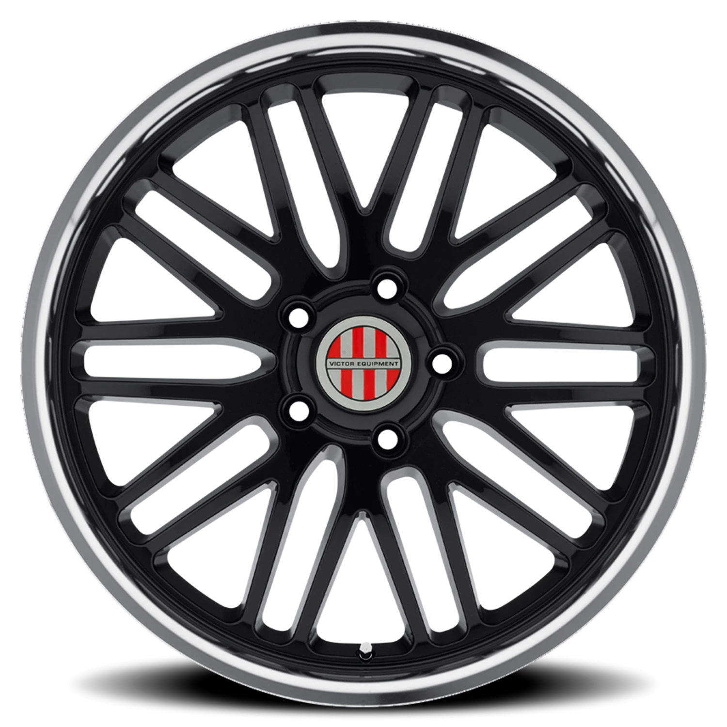 Victor Equipment Lemans 20x11" 5x130mm 71.6mm CB +36mm Gloss Black Mirror Cut Lip