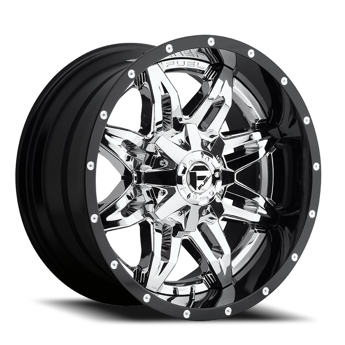 Fuel Lethal 20x12 -44 6x135mm 106.1mm Chrome Gloss Black Lip