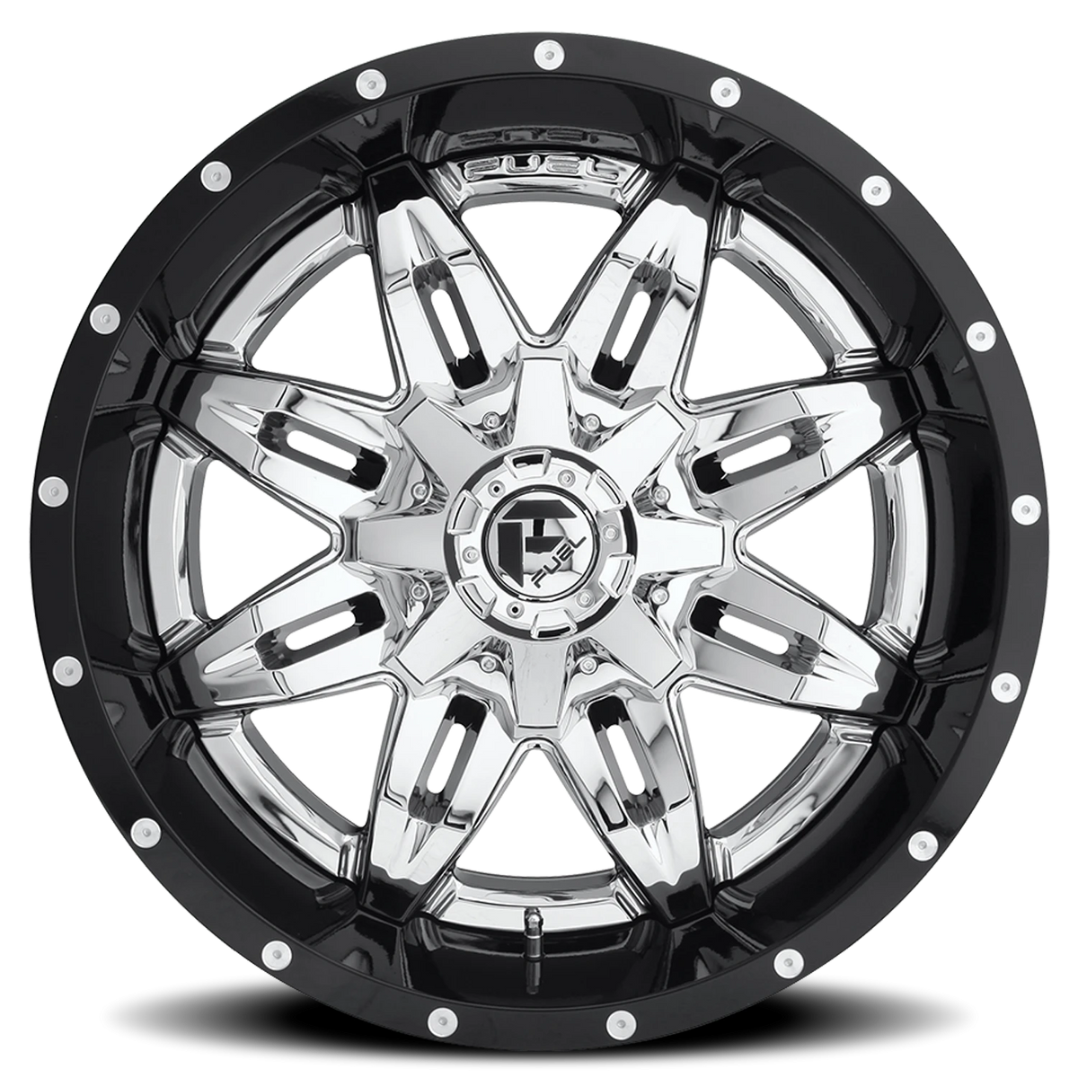 Fuel Lethal 20x12 -44 6x135mm 106.1mm Chrome Gloss Black Lip