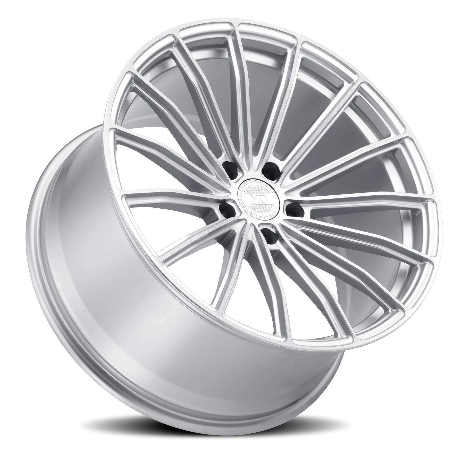 XO Luxury London 22x10.5" 5x115mm 71.5mm CB +20mm Silver Brushed Face