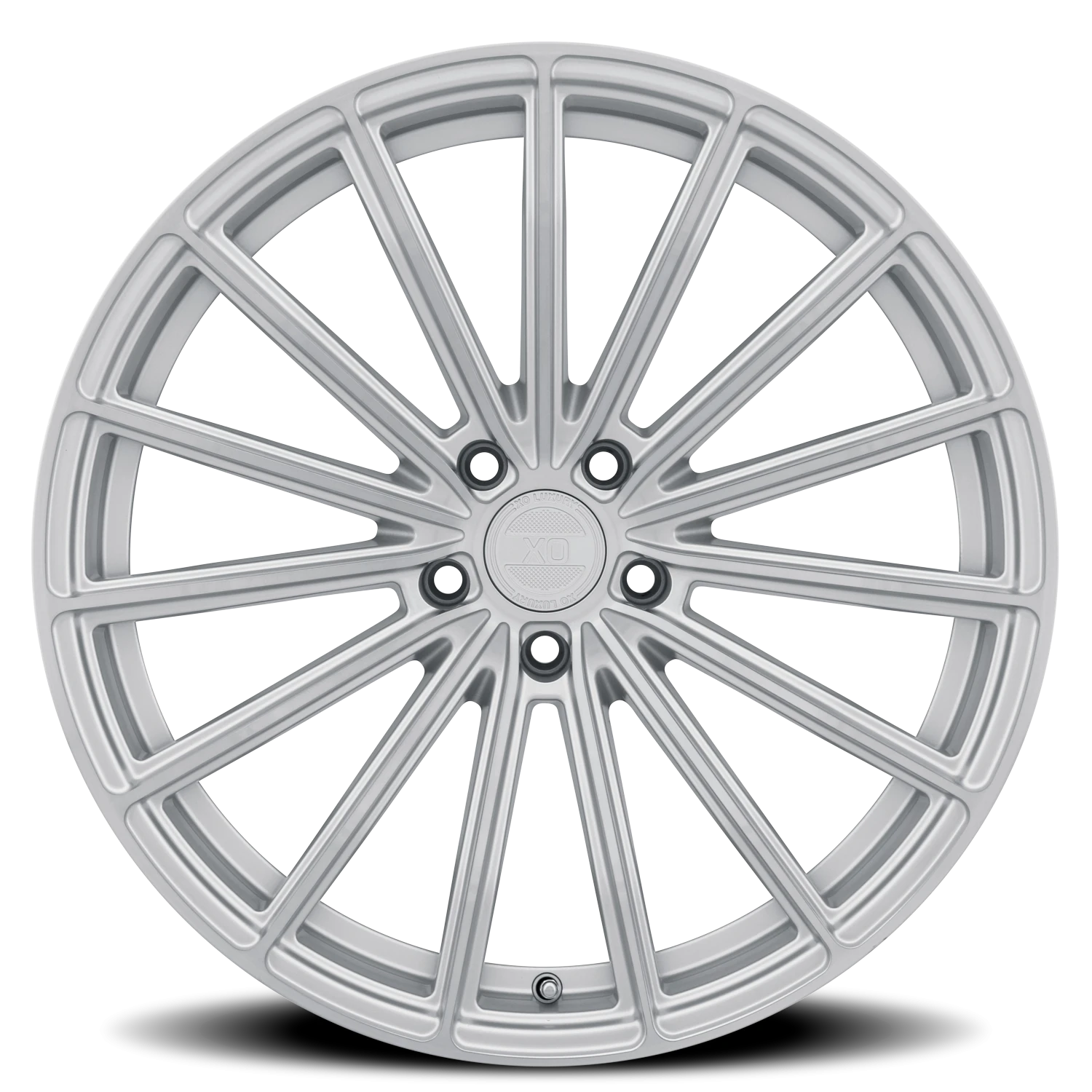 XO Luxury London 22x10.5" 5x115mm 71.5mm CB +20mm Silver Brushed Face