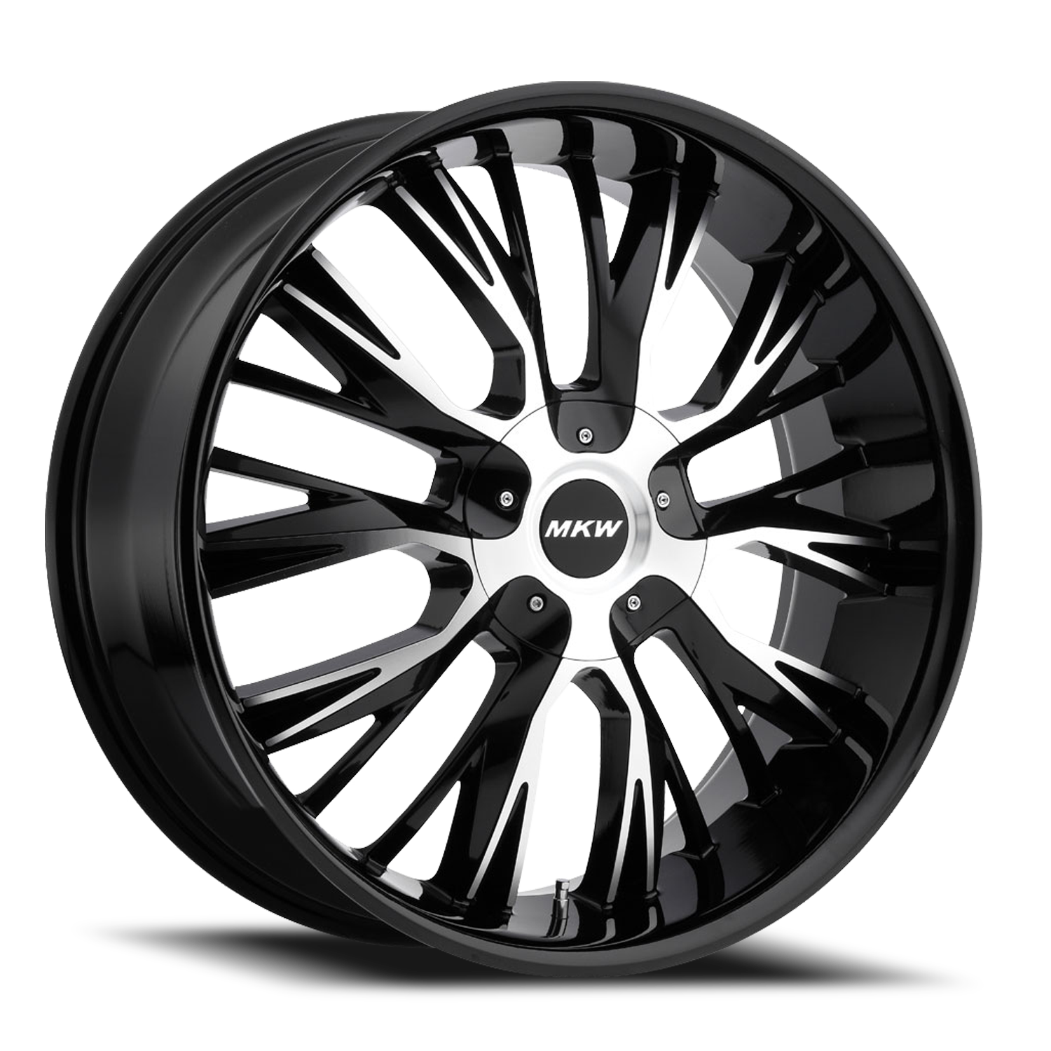 MKW M122 GBM 18x8 +40 5x112/5x114.3mm 73mm Gloss Black Machined - Wheel Warehouse