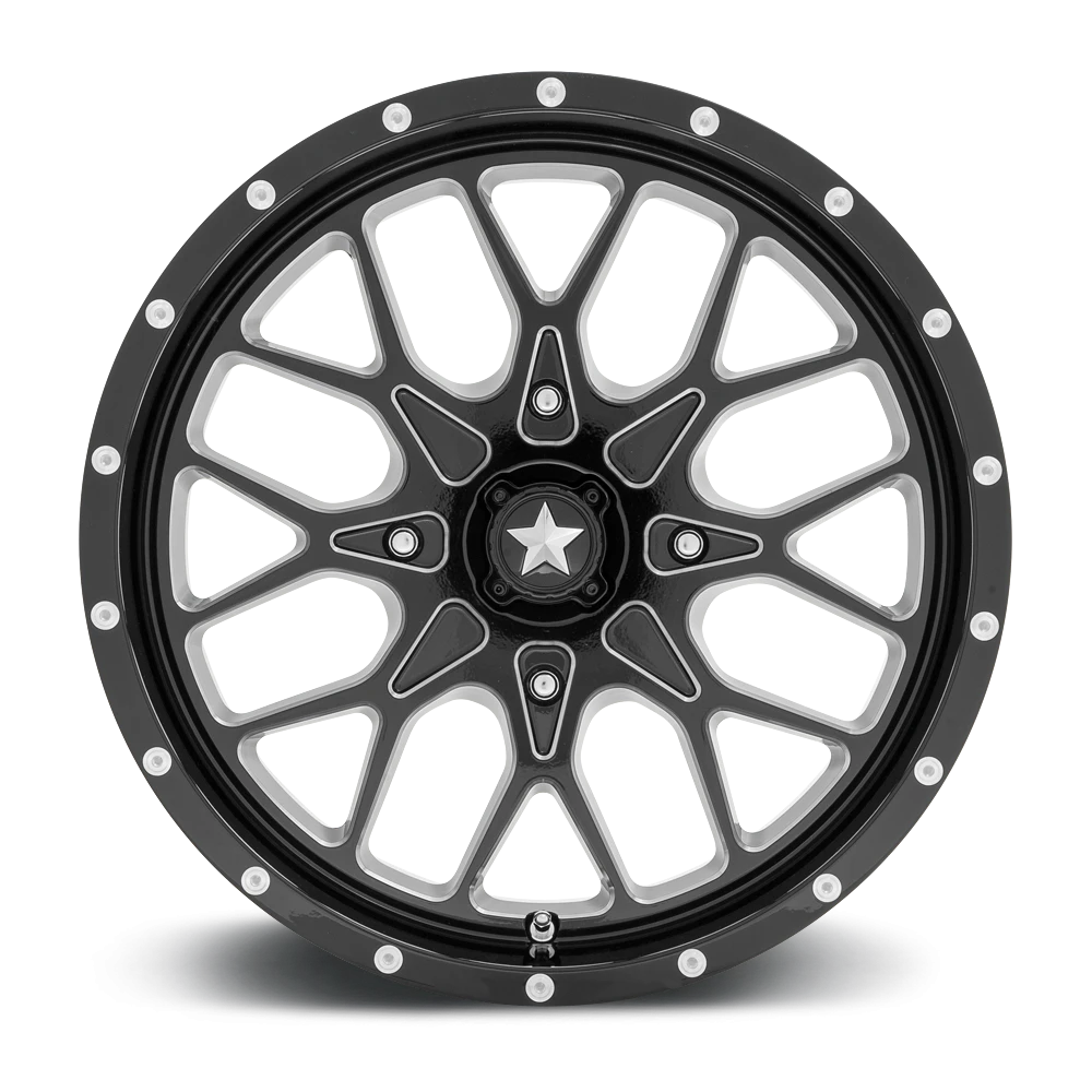 MSA Portal 16x7" 4x137mm 96mm CB +10mm Gloss Black Milled